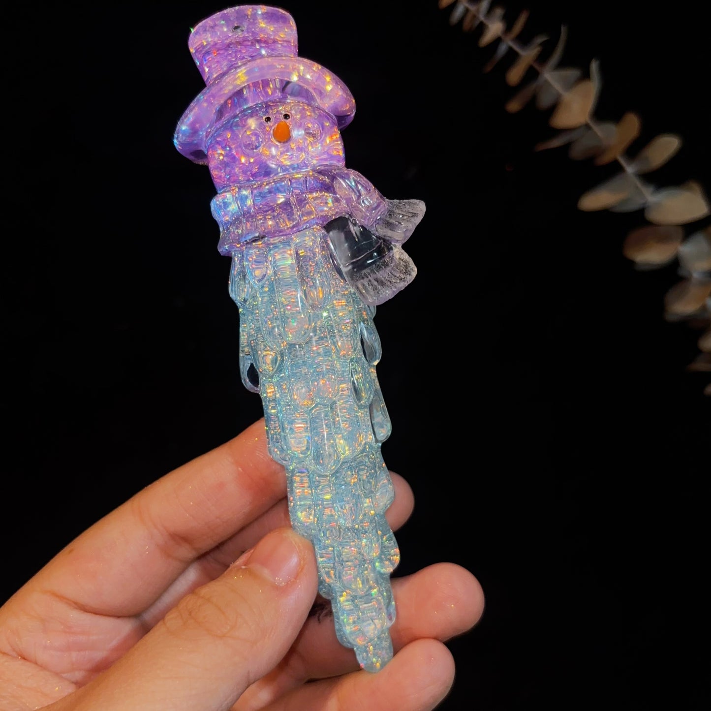 Moldes de resina para decoración de árbol de Navidad con forma de carámbano de cristal hechos a mano 