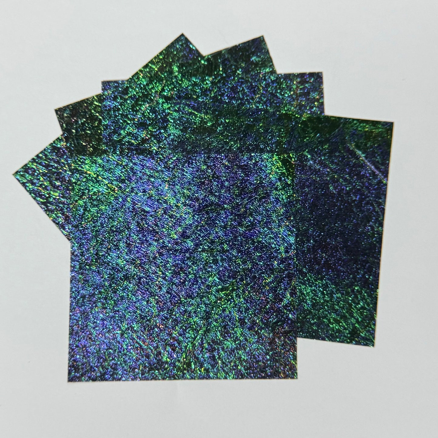 Iridescent Dichroic Film for Resin Art – Blue-Green Shimmer Effect