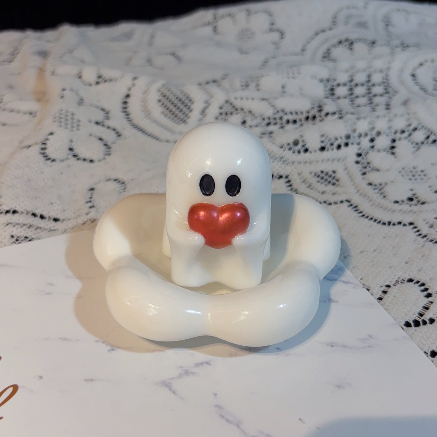 Handmade Cute Ghost Holding A Heart Ornament Resin Mold