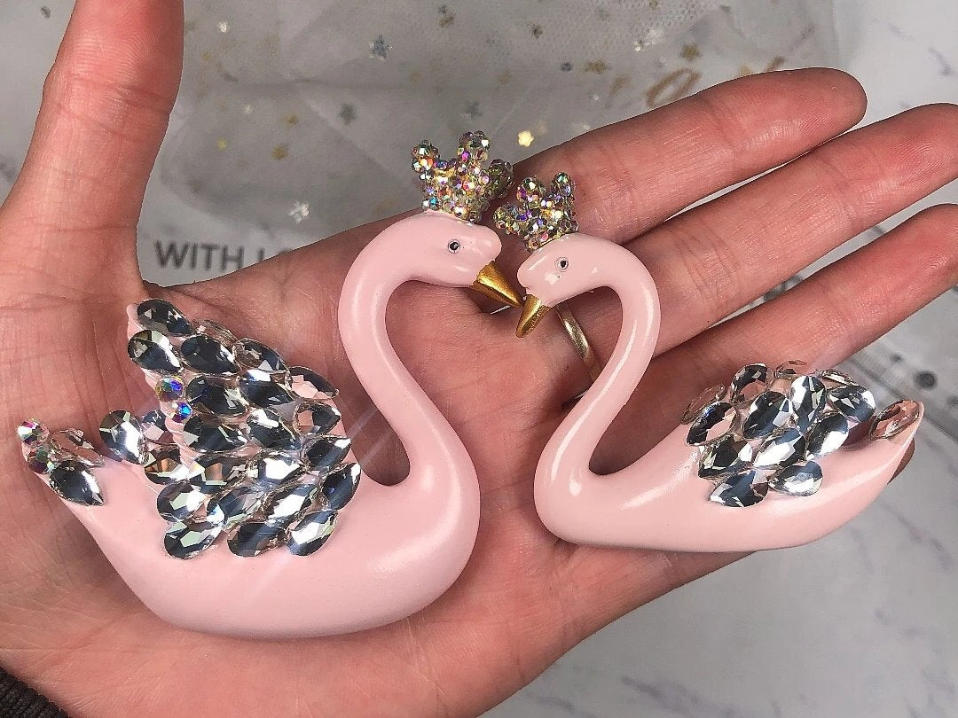 Handmade Diamond Crown Swan Ornament Resin Mold Set