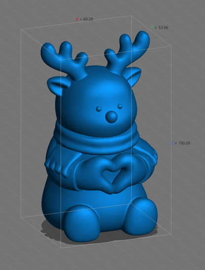 【VIP EXCLUSIVE】Handmade Heart-Hand Gesture Reindeer Figurine Resin Mold