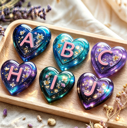 Double-Layer 3D Heart 26-Letter Decorative Pendant Resin Mold