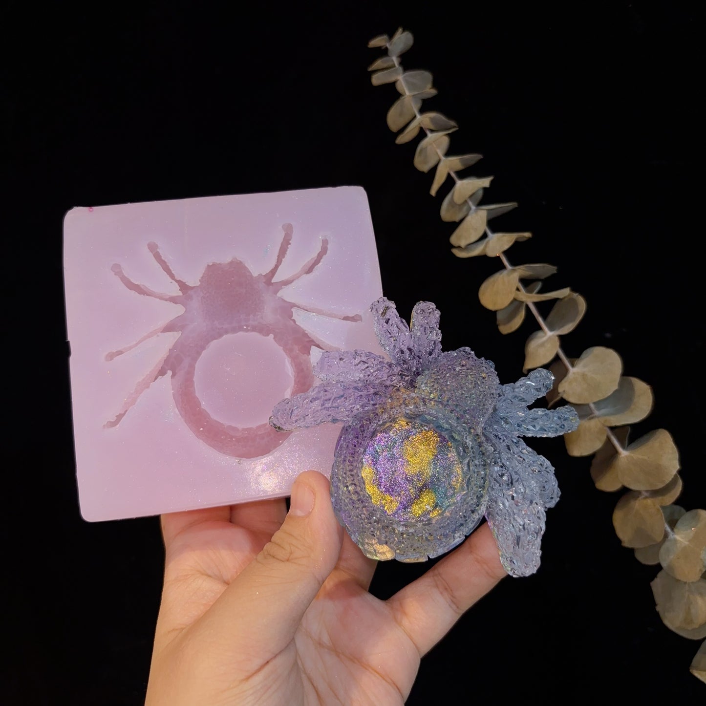 Handmade Diamond Spider Candlestick Ornament Resin Molds