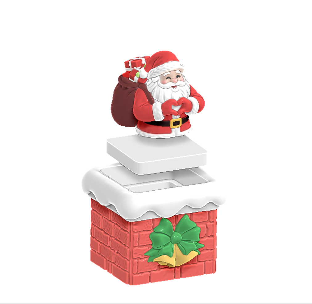 【VIP EXCLUSIVE】Handmade Heart Gesture Santa Claus Chimney Square Storage Jar Resin Mold