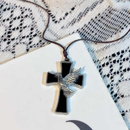 Handmade Dove & Sacred Heart Cross Pendant Resin Mold