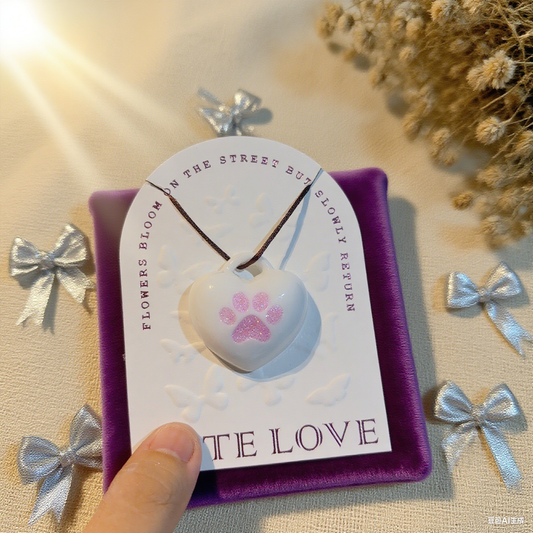 Handmade Heart-Shaped Pet Paw Memorial Pendant Resin Mold