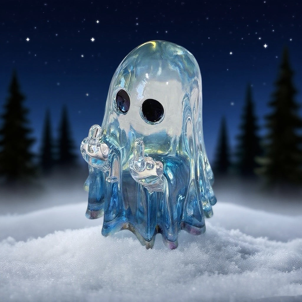 Handmade Shiny Middle Finger Ghost Ornament Resin Mold