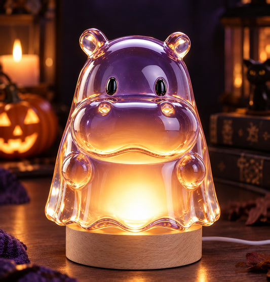 Handmade Cute Ghost Hippo Figurine Resin Mold