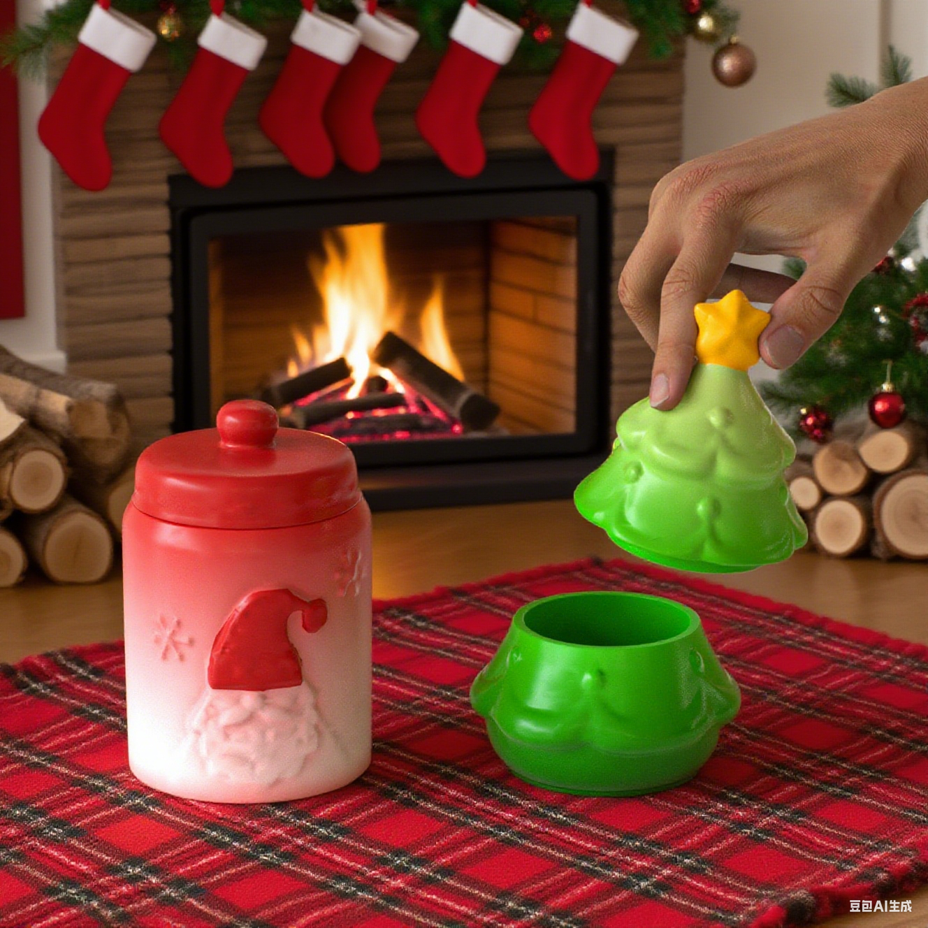 Santa Claus Christmas Tree Storage Jar Resin Molds