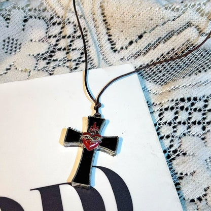 Handmade Dove & Sacred Heart Cross Pendant Resin Mold