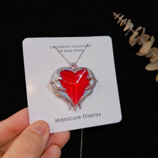 Handmade Wing-Shaped Heart Gemstone Jewelry Necklace Resin Mold