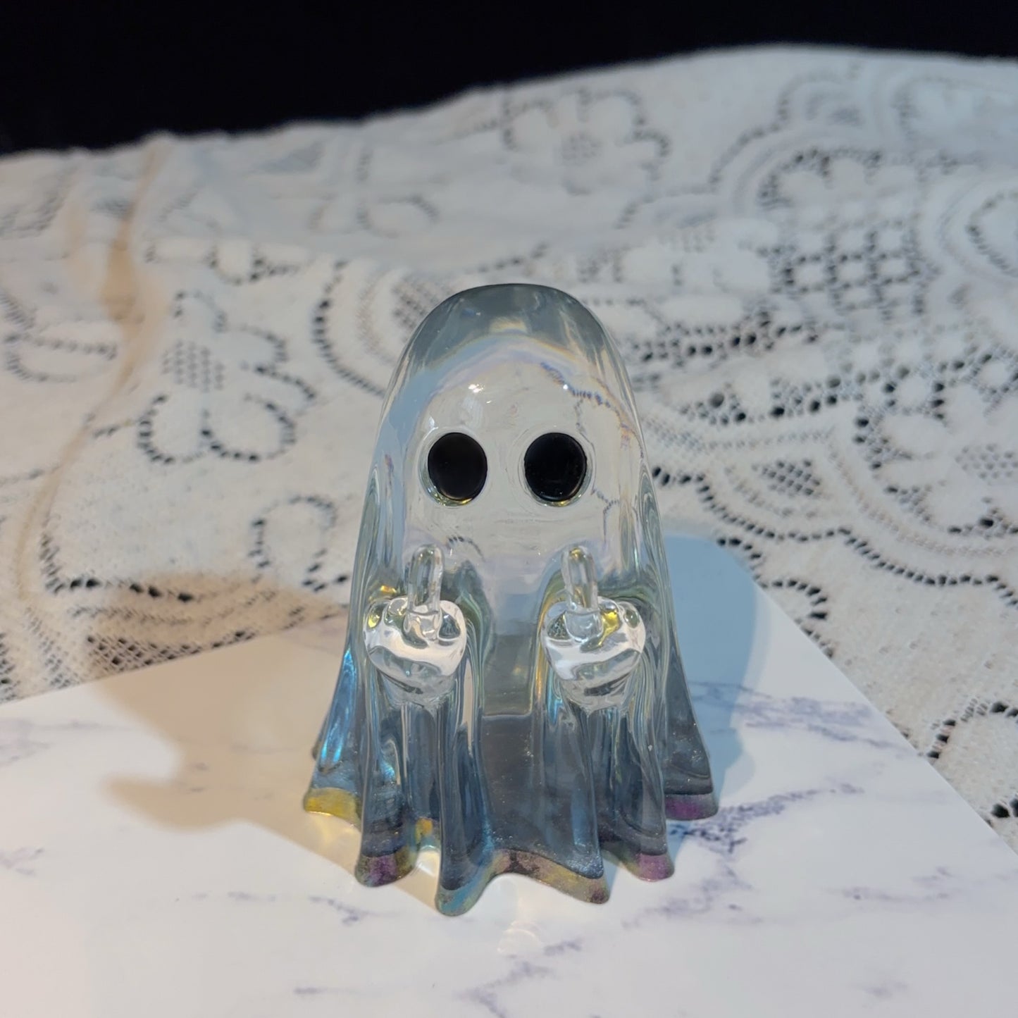 Handmade Shiny Middle Finger Ghost Ornament Resin Mold