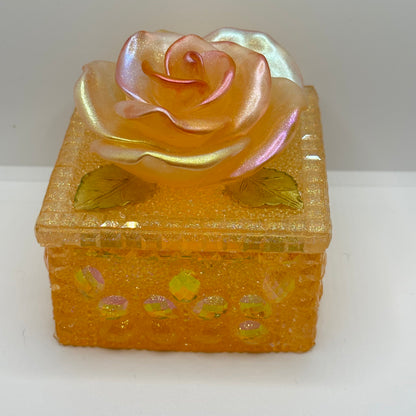 Handmade Diamond Square Floral Storage Jar Resin Mold