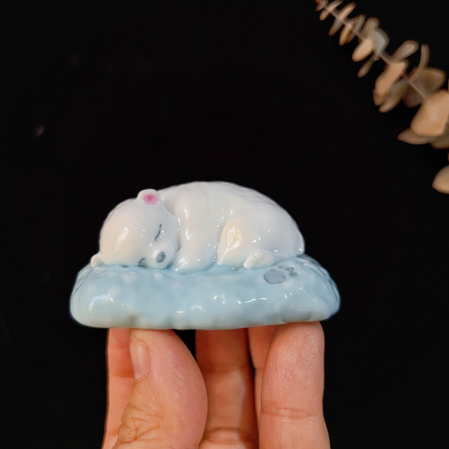 Handmade Cute Hibernating Polar Bear Ornament Resin Mold