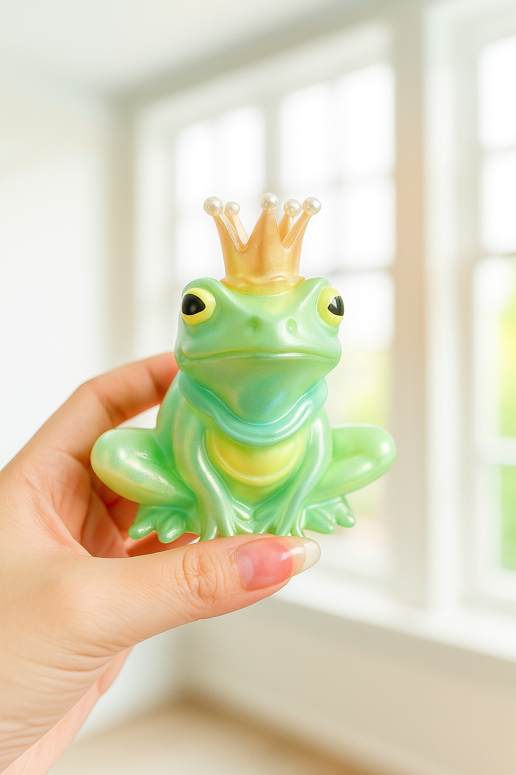 Molde de resina para adorno de rana con corona hecho a mano 
