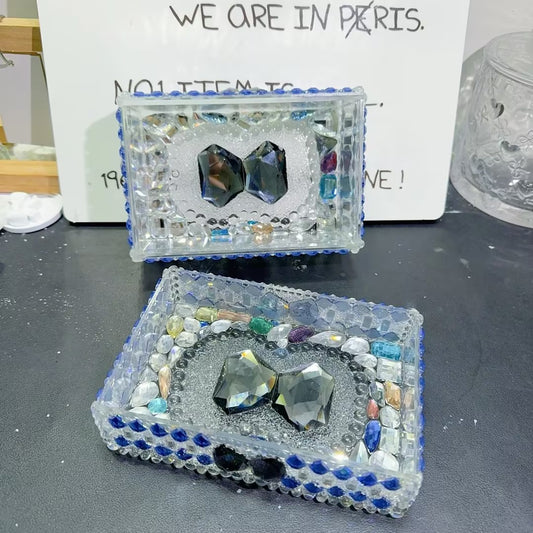 Handmade Diamond Rectangular Large Diamond Bow Storage Resin Mold