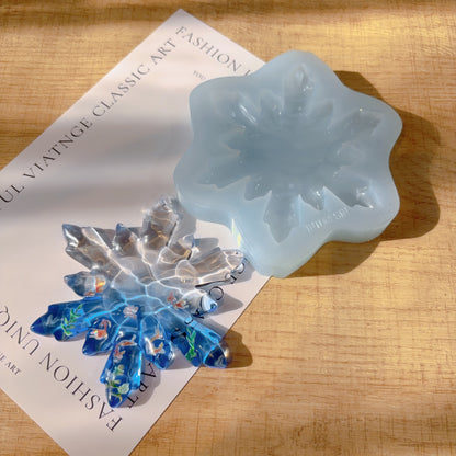 Handmade Water Ripple Snowflake Pendant Resin Mold