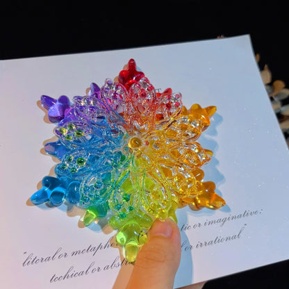 Handmade Double-Layer Rotating Snowflake Ornament Resin Mold