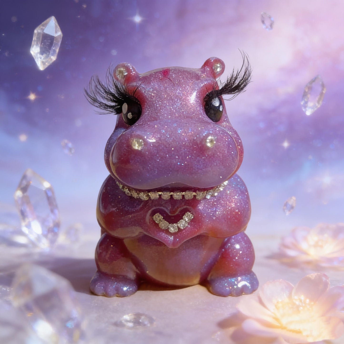 Handmade Heart Gesture Hippo Resin Ornament Mold