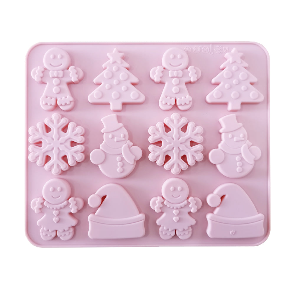 Diy 25-cavity Christmas Snowman Silicone Wax Melt Molds, Cake