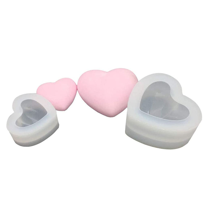 2pcs 3D Heart Silicone Molds for Epoxy Resin Small Mirror Heart Shape –  IntoResin