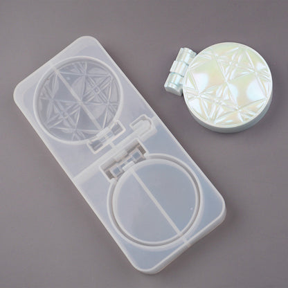 Double-Sided Foldable Cosmetic Mirror Resin Mold Rose Shell Cat Diamond
