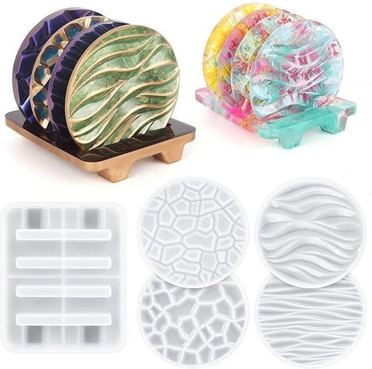 INTORESIN™ Pattern Coaster Resin Molds, Silicone Coaster Molds for DIY Home Decoration - IntoResin