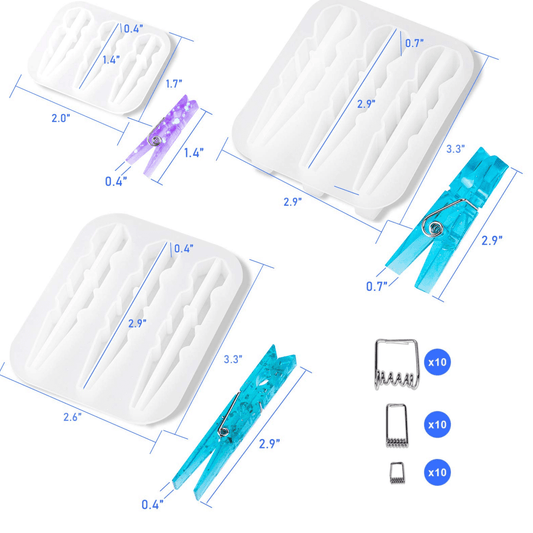 3Pcs Resin Clip Mold, Soft Silicone for Resin Casting - IntoResin