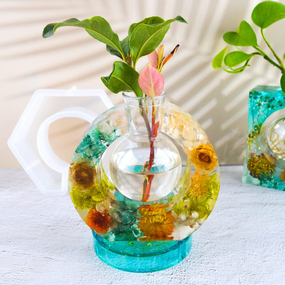 Round Frame Flower Plant Vase Mold with Plastic Bottles