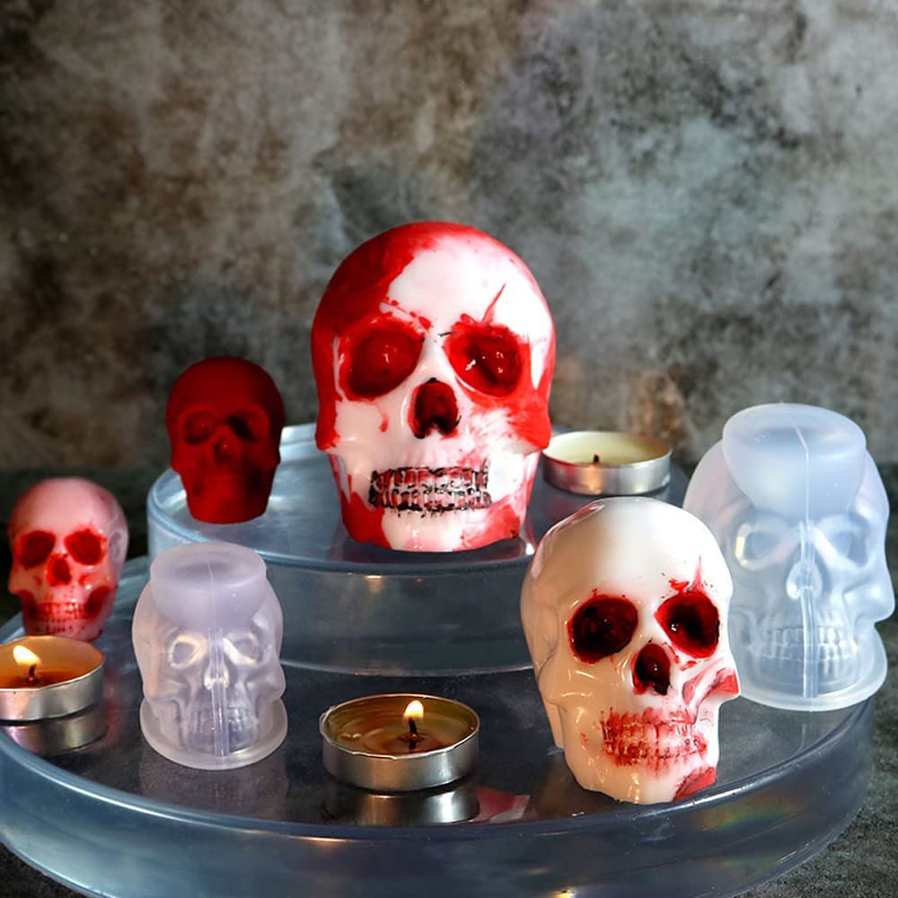 3pcs 3D Skull Resin Molds Set of Large + Medium + Small