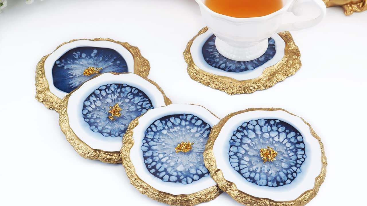 Large Round Geode Coaster Resin Molds Set 4pcs Coaster Molds – IntoResin
