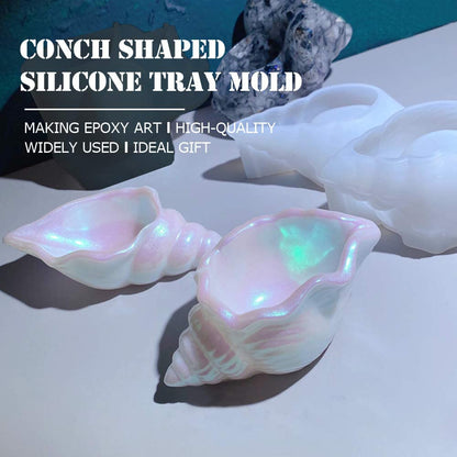 2 PCS Creative Conch Shaped Tray Silicone Mold
