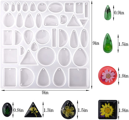 366pcs Silicone Earring Necklace Pendant Mold Resin Casting Molds