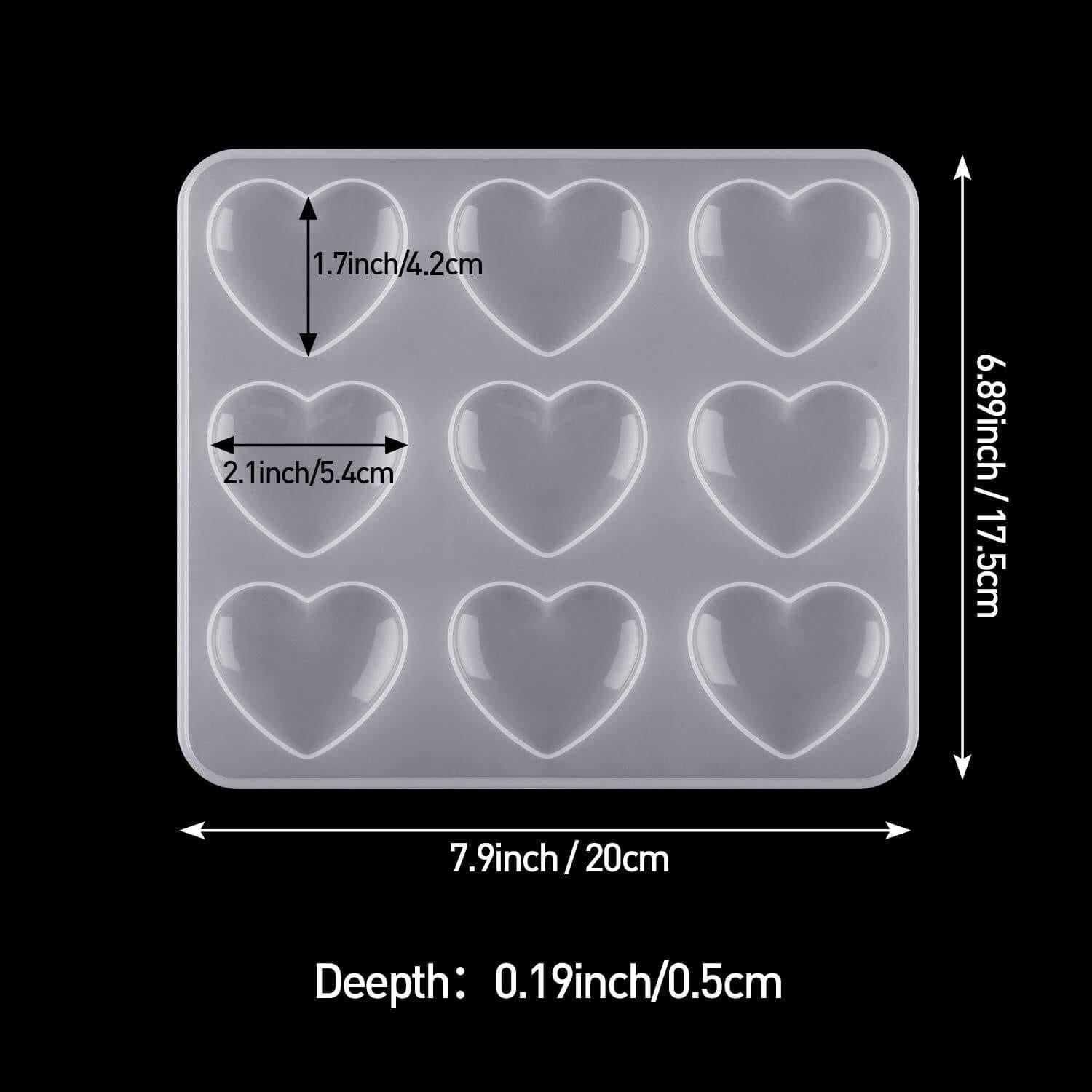 Heart Shape Resin Molds Keychain Charms Mold Silicone Heart Epoxy Mold - IntoResin
