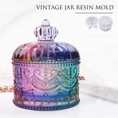 Vintage Jar Resin Mold with Lid Storage Box Mold