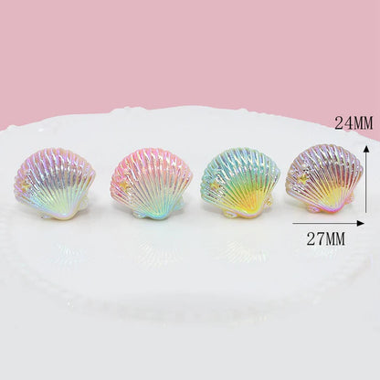 20pcs Aurora Colors Shell Resin Accessories Decorations