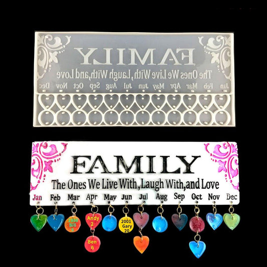Family Calendar Resin Mold (For Reminders of Important Family Days) - IntoResin