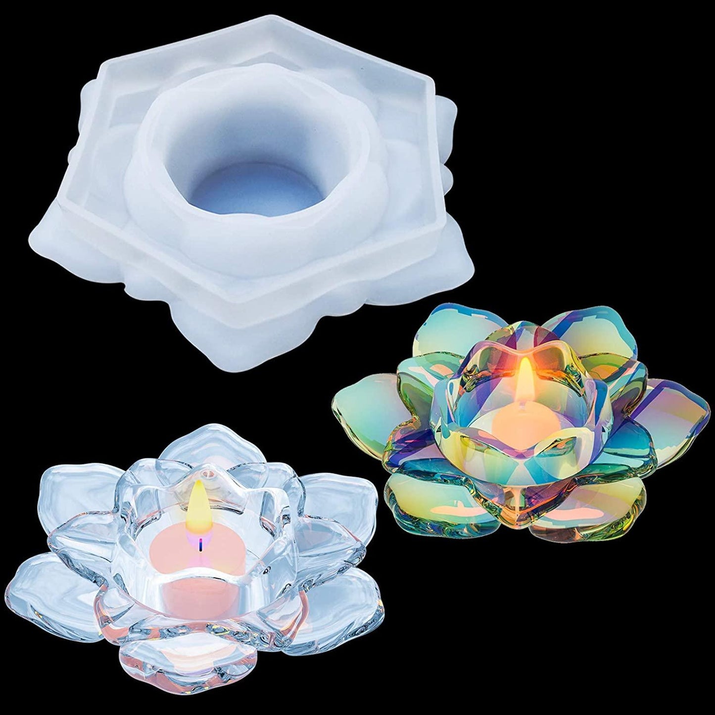 Lotus Candles Holders Resin Molds, Silicone Molds for Resin Casting - IntoResin