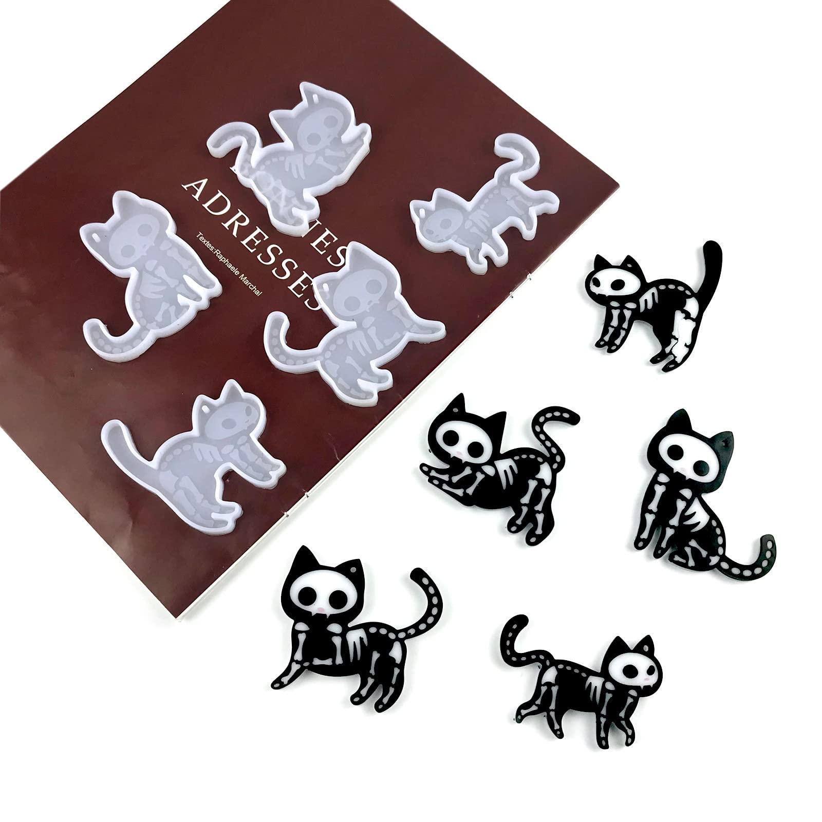 5pcs Kitten Shape Keychain Jewelry Accessory Resin Mold