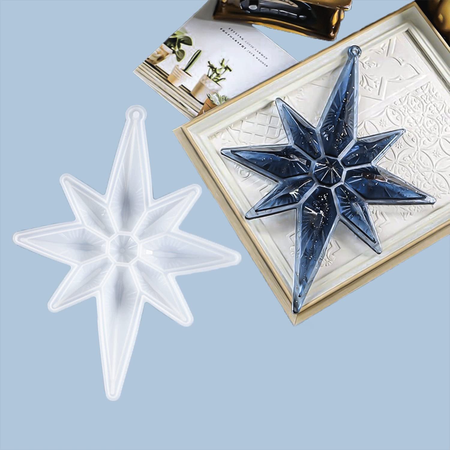 Six-Manifold Resin Moulded Snowflake Pendant