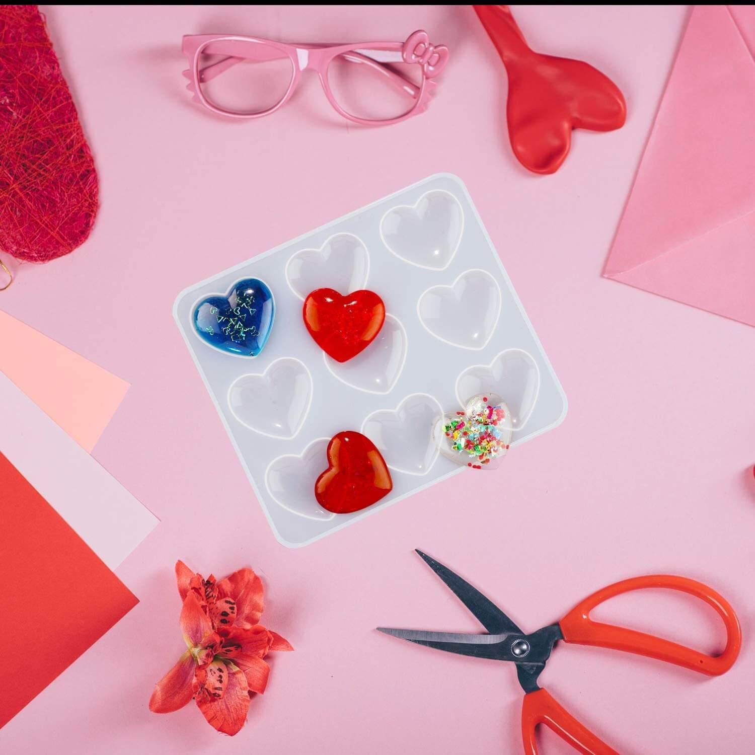 Heart Charm Silicone Mold | Resin Jewelry Mold | Keychain Tag DIY | Kawaii  Resin Art Supplies (54mm x 49mm)