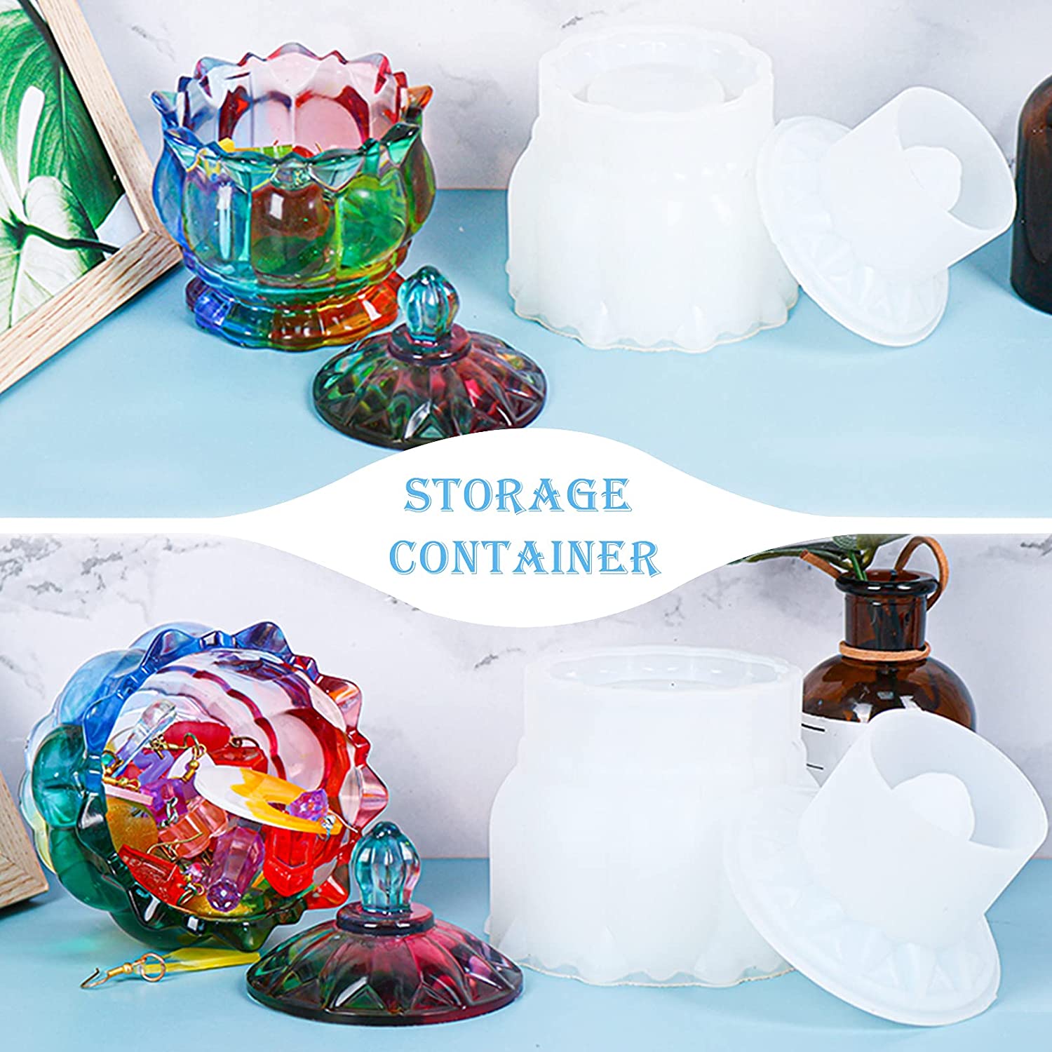 Flower Storage Box 3D Resin Jar Mold