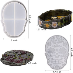 Skull Box Mold for Resin,Large Skull Jewelry Box Resin Mold