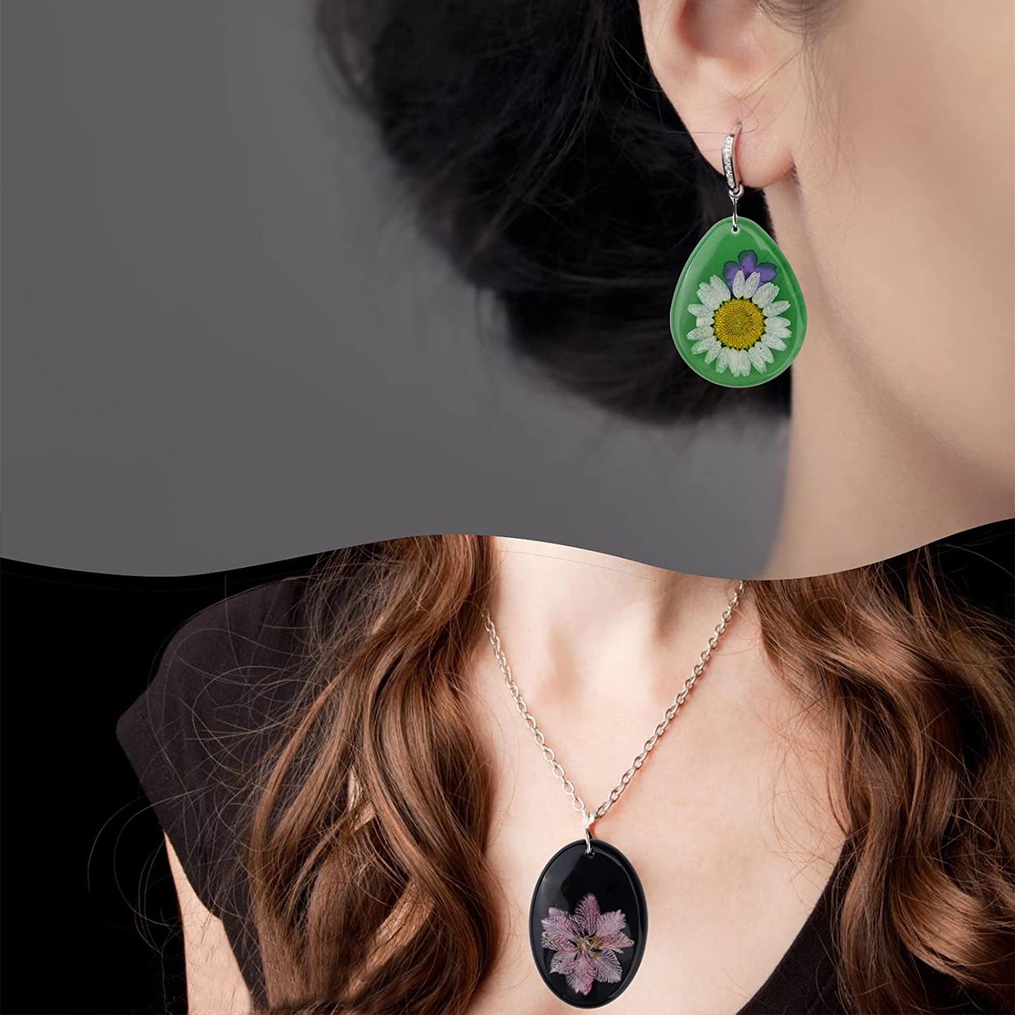 Resin Jewelry Mold DIY Gem Cabochon Pendant Earring Necklace