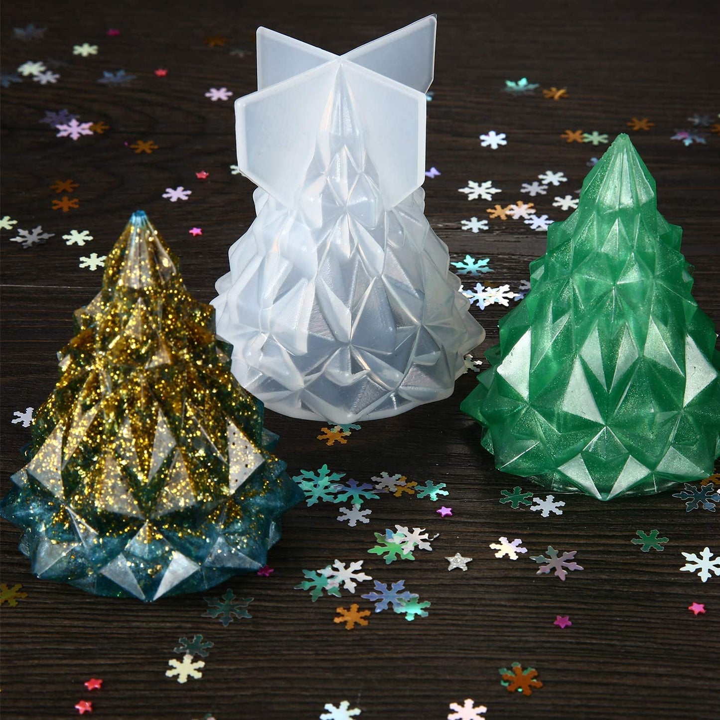 2 Pieces Christmas Tree Resin Molds