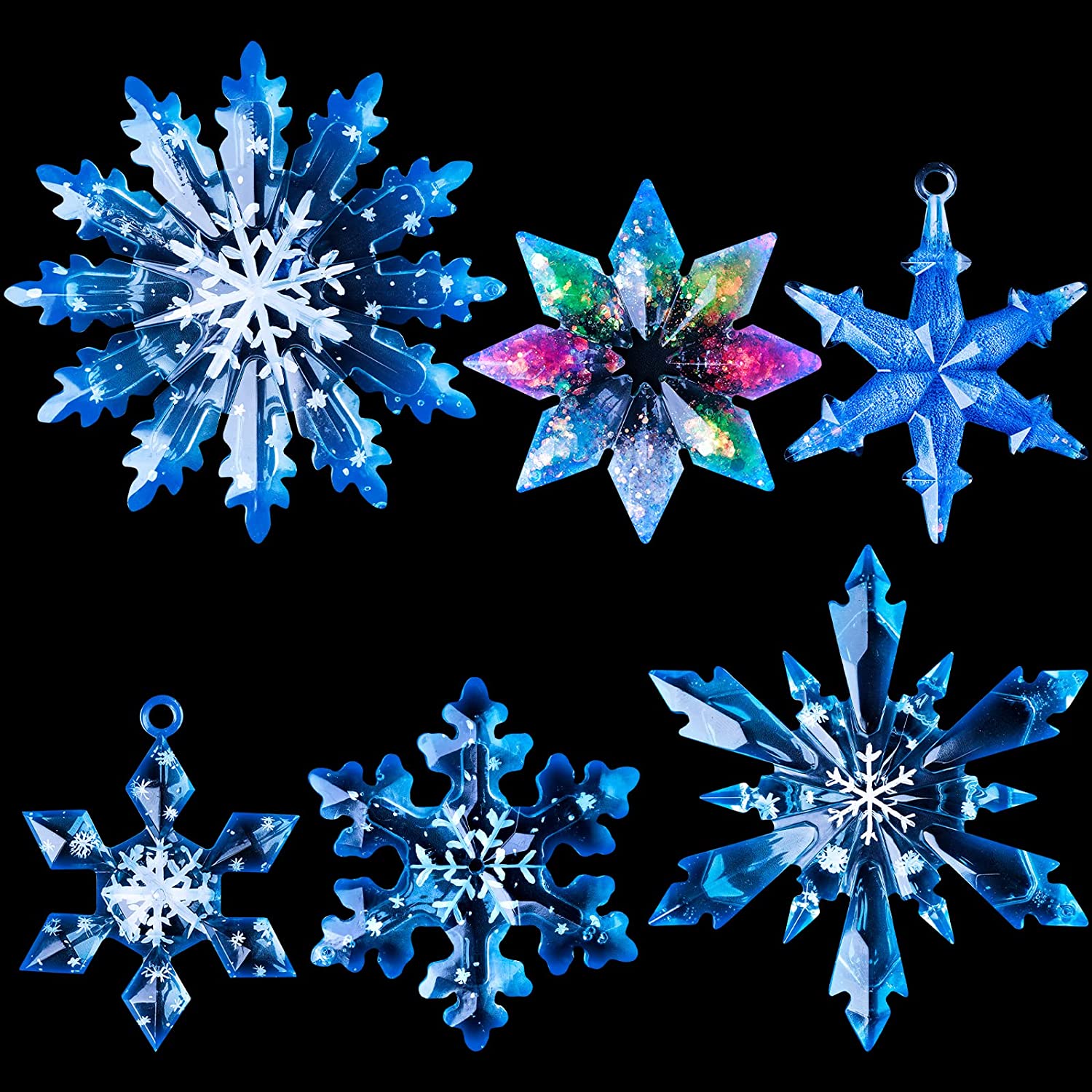 5Pcs Snowflake Octagonal Shape Resin Molds