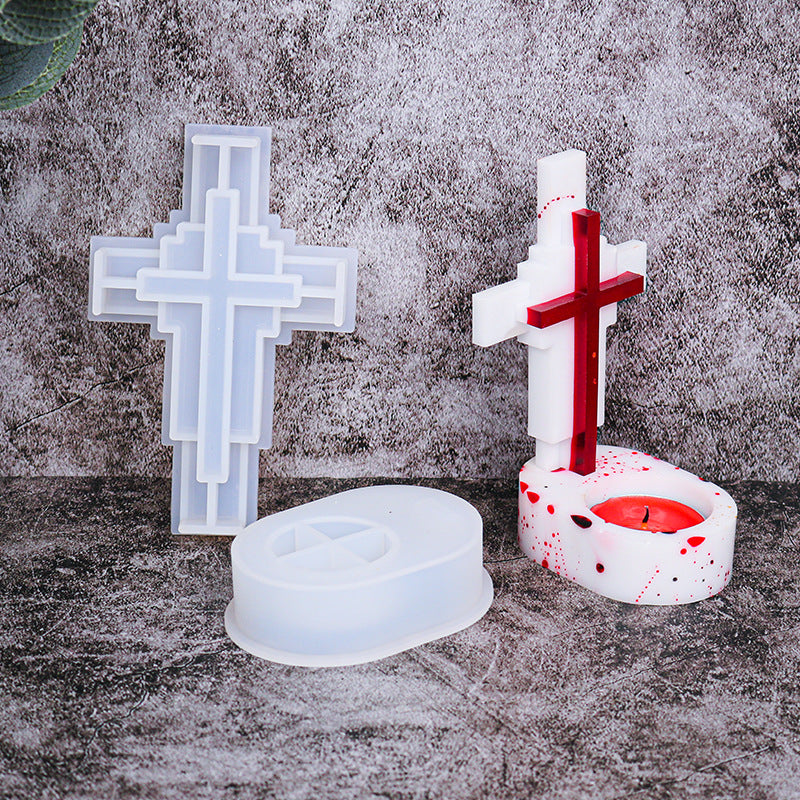 Handmade Diy Candle Mold Candlestick Cement Concrete Silicone Mold Lot