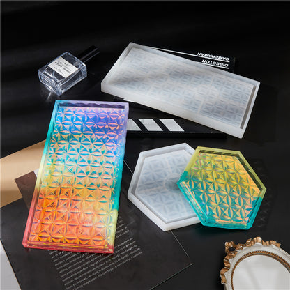 Diamond Shape Coaster Tray Silicone Molds
