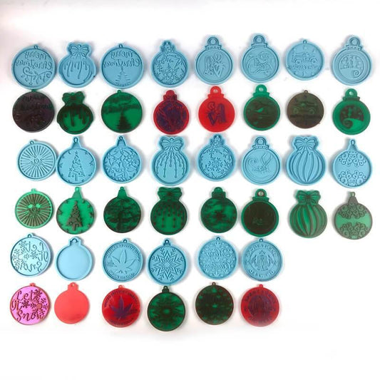 22Pcs Creative Round Decoration Resin Molds, Christmas Ornament Resin Molds - IntoResin