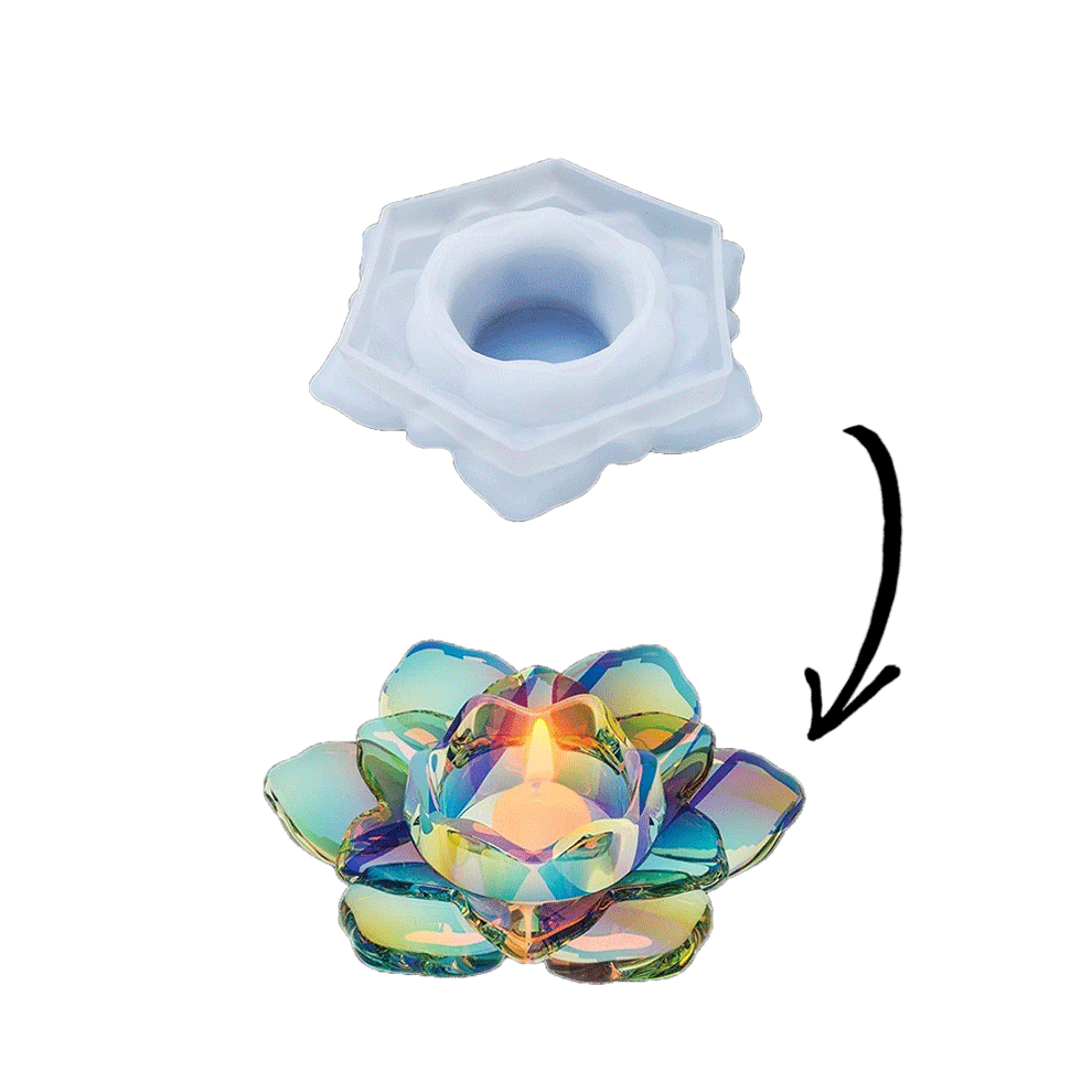 Lotus Candles Holders Resin Molds, Silicone Molds for Resin Casting IntoResin